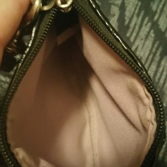 #70 Coach Small Black & Silver Wristlet - Picture 3 of 5